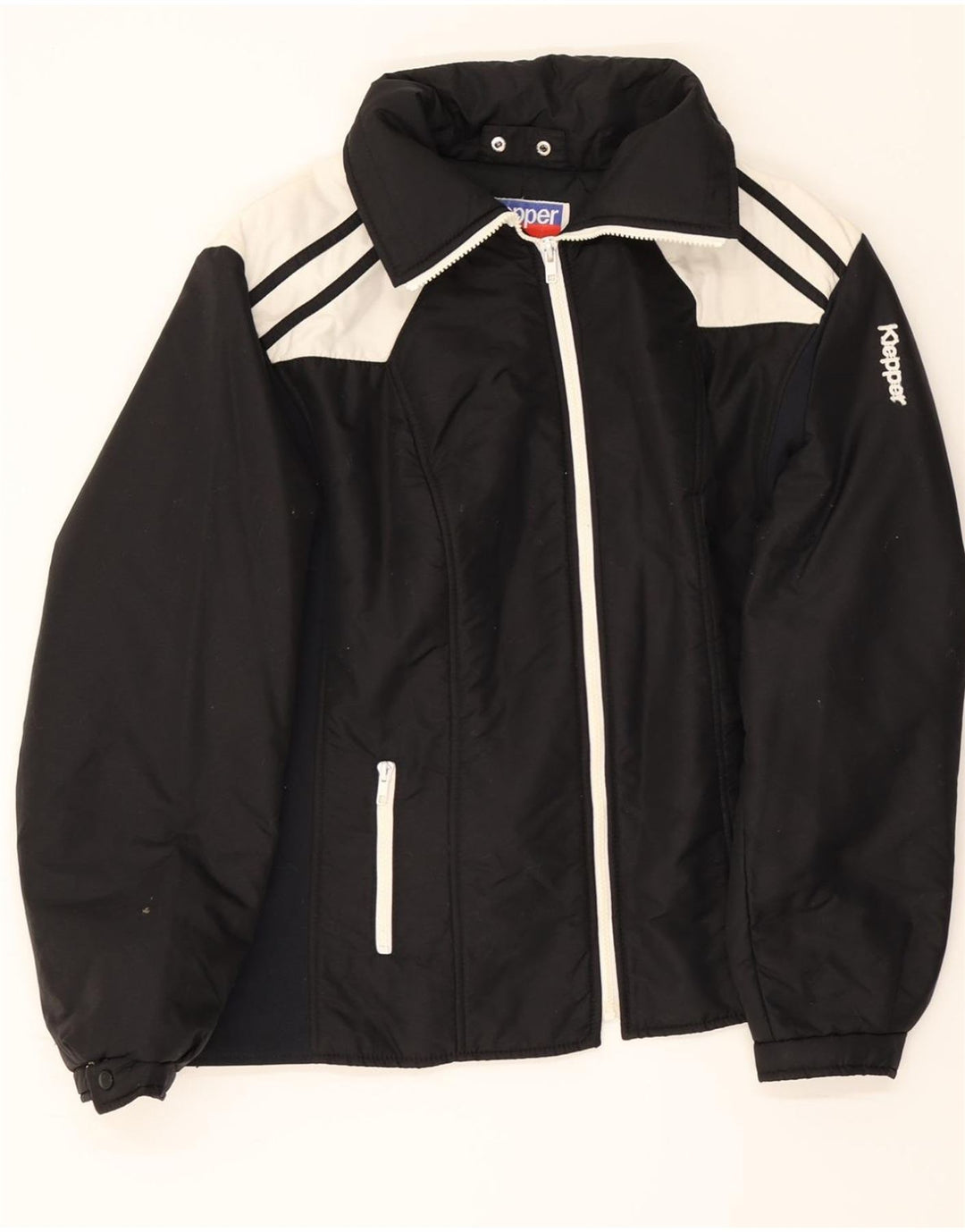 KLEPPER Womens Windbreaker Jacket UK 16 Large Black Colourblock Polyamide Vintage Klepper and Second-Hand Klepper from Messina Hembry 