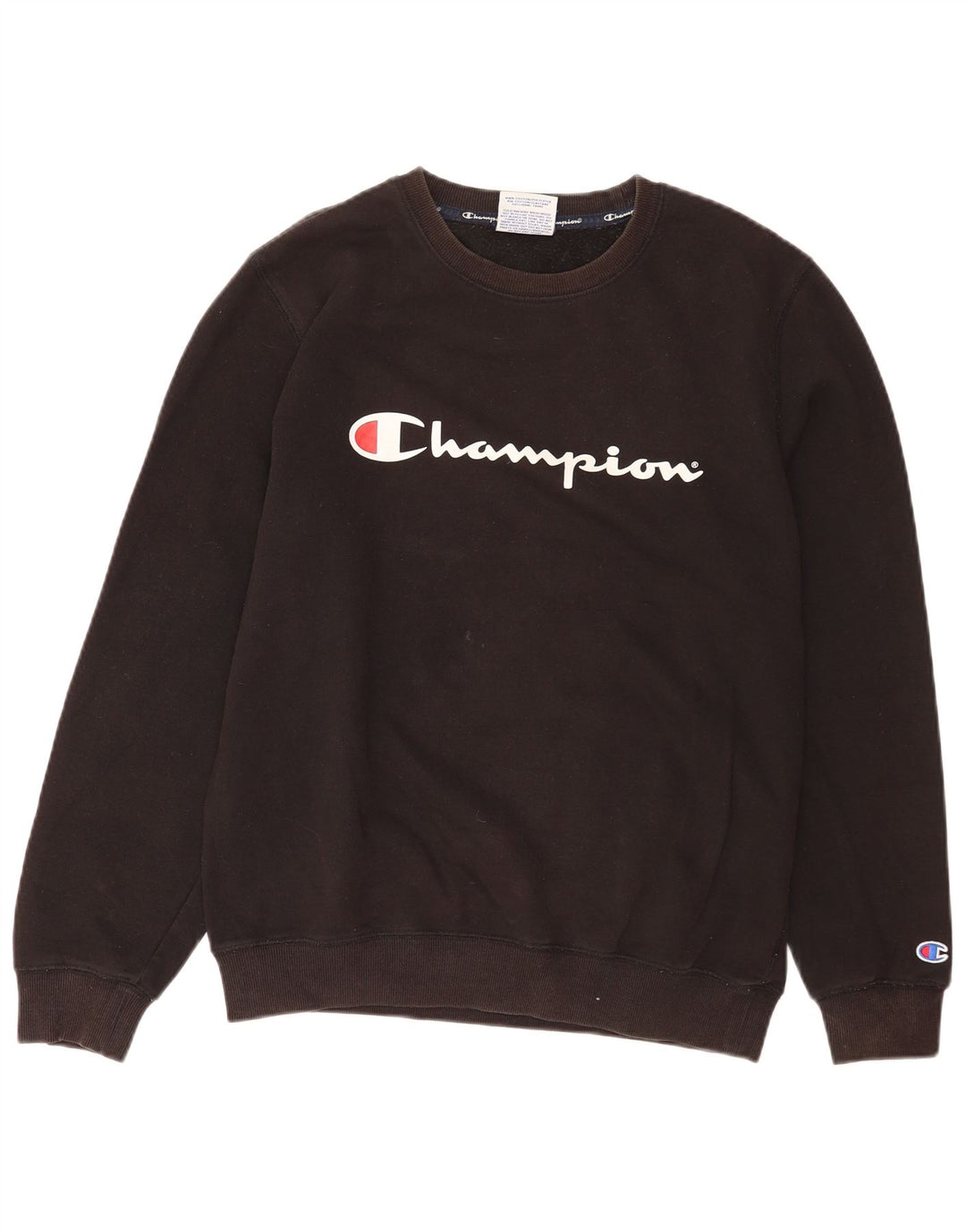 Champion Herre Grafisk Sweatshirt Jumper Medium Sort Bomuld