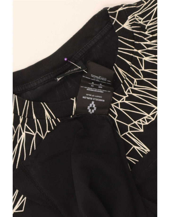 Marcelo Burlon Herre grafisk T-shirt Top Medium Sort Bomuld
