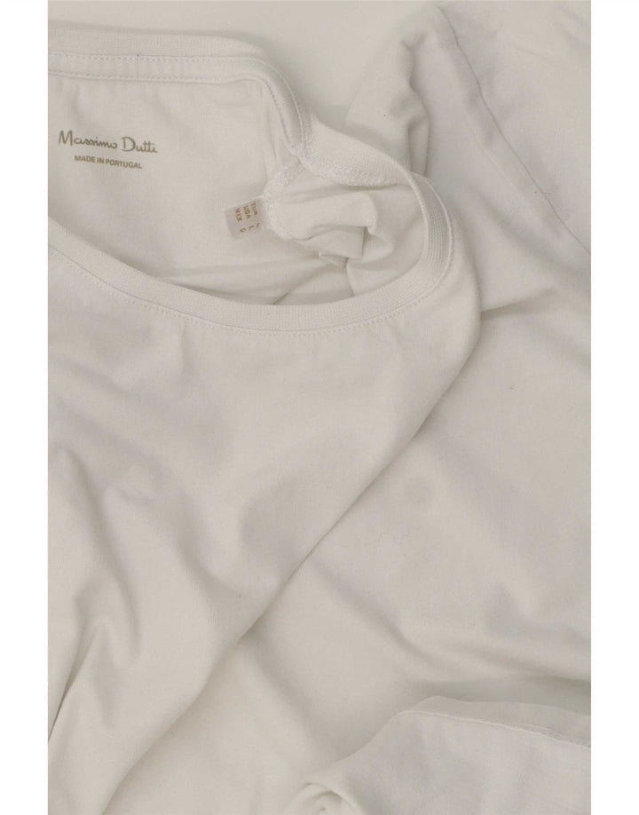 Massimo Dutti Dame T-Shirt Top Stor Hvid