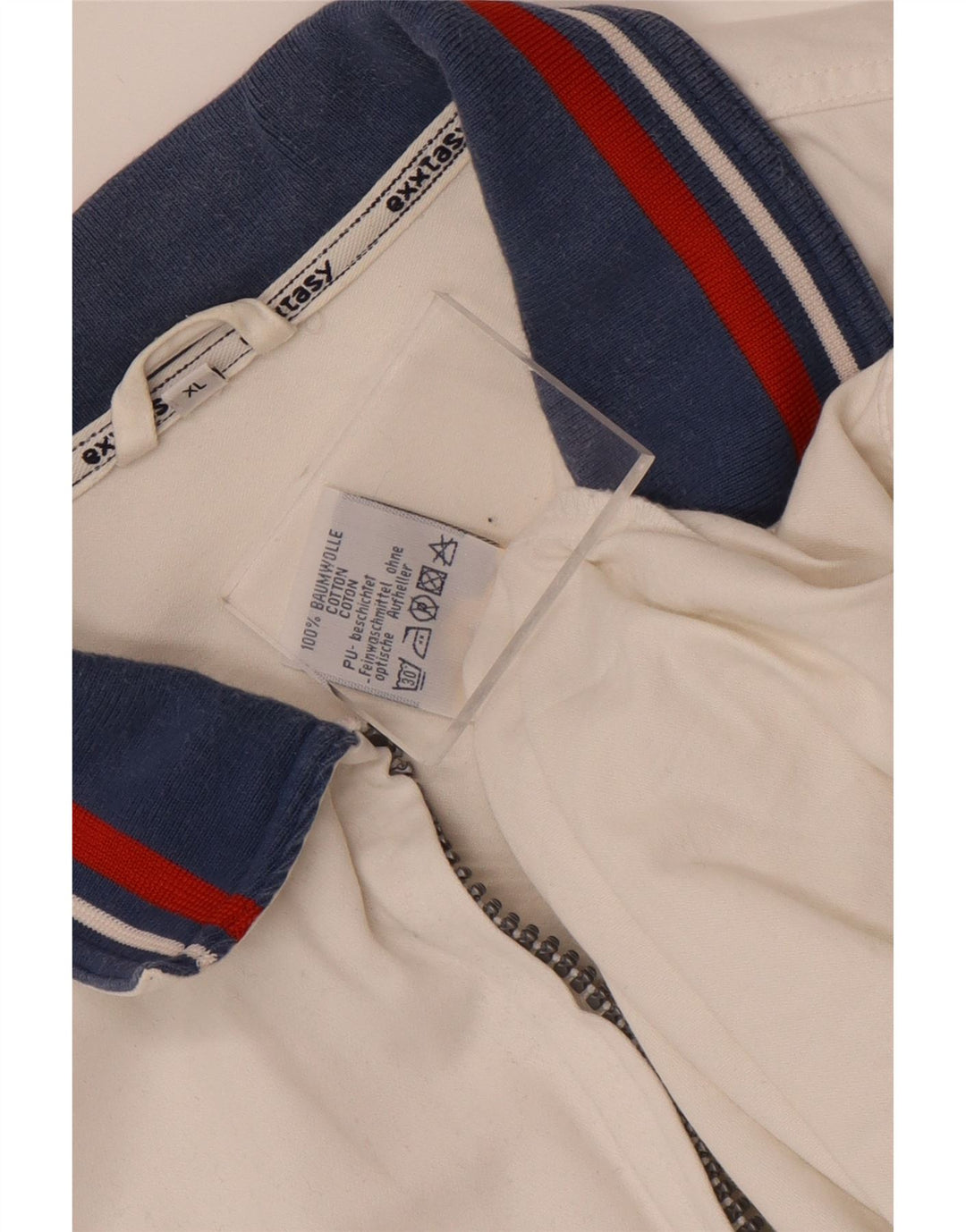 Vintage træningsdragt til mænd Topjakke XL Hvid Colourblock Bomuld