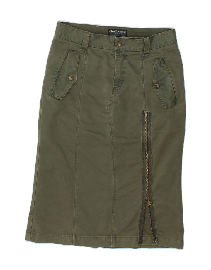 ROY ROGERS Womens Straight Skirt W27 Medium Green Cotton Vintage Roy Rogers and Second-Hand Roy Rogers from Messina Hembry 