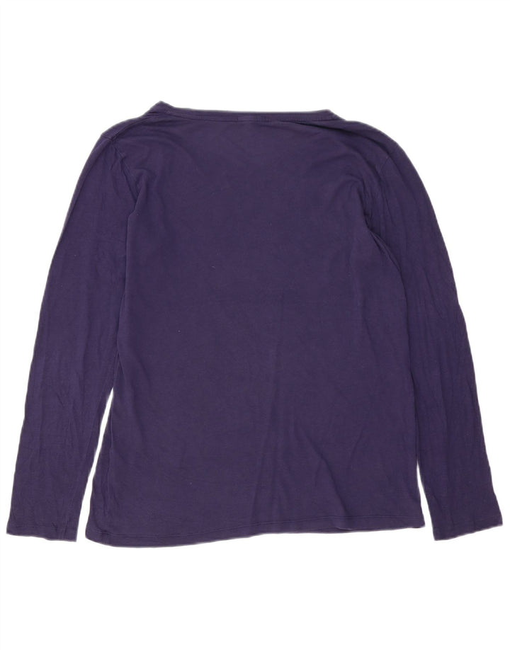 JIGSAW Dame Top Langærmet UK 14 Medium Navy Blue Modal