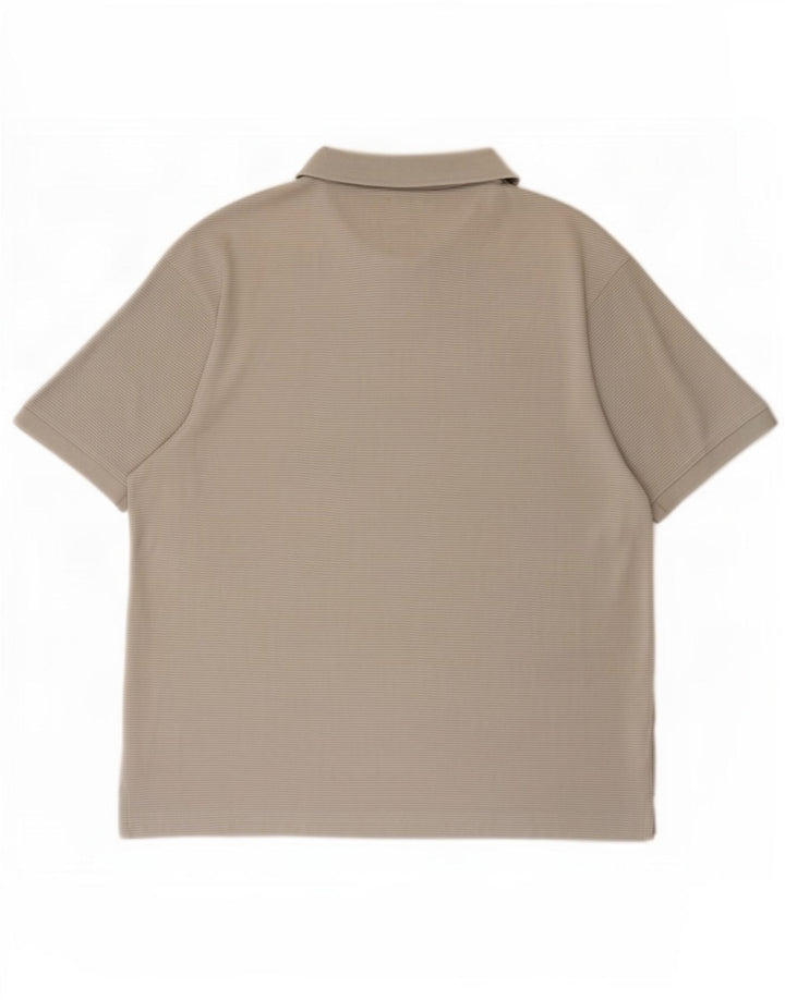 Zara herre poloshirt, stor grå nålestribet bomuld