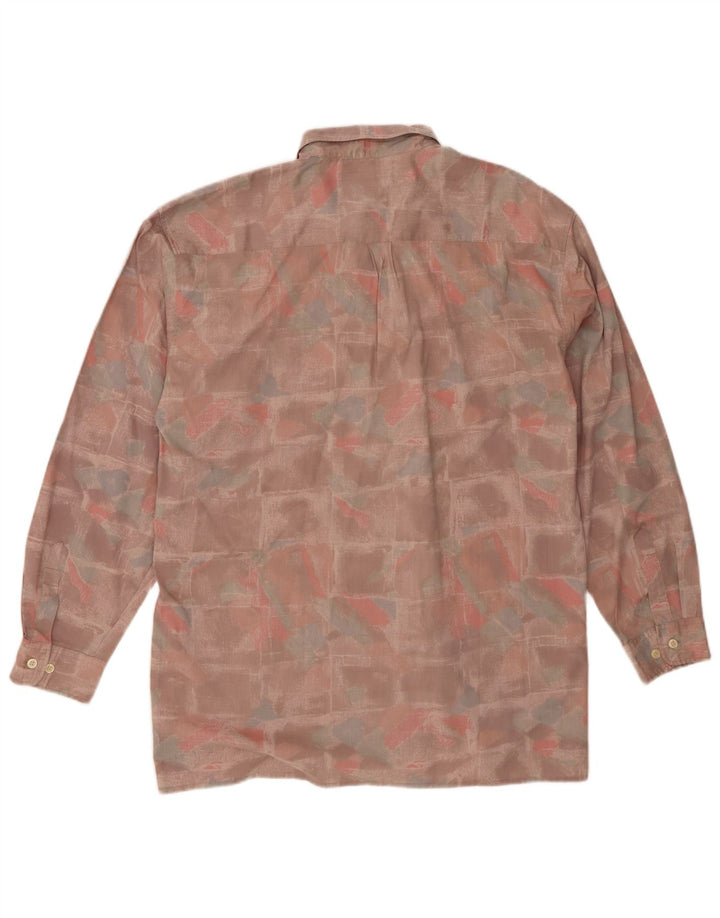 BERTO LUCCI Mens Comfort Fit Shirt Size 16 Large Multicoloured Geometric