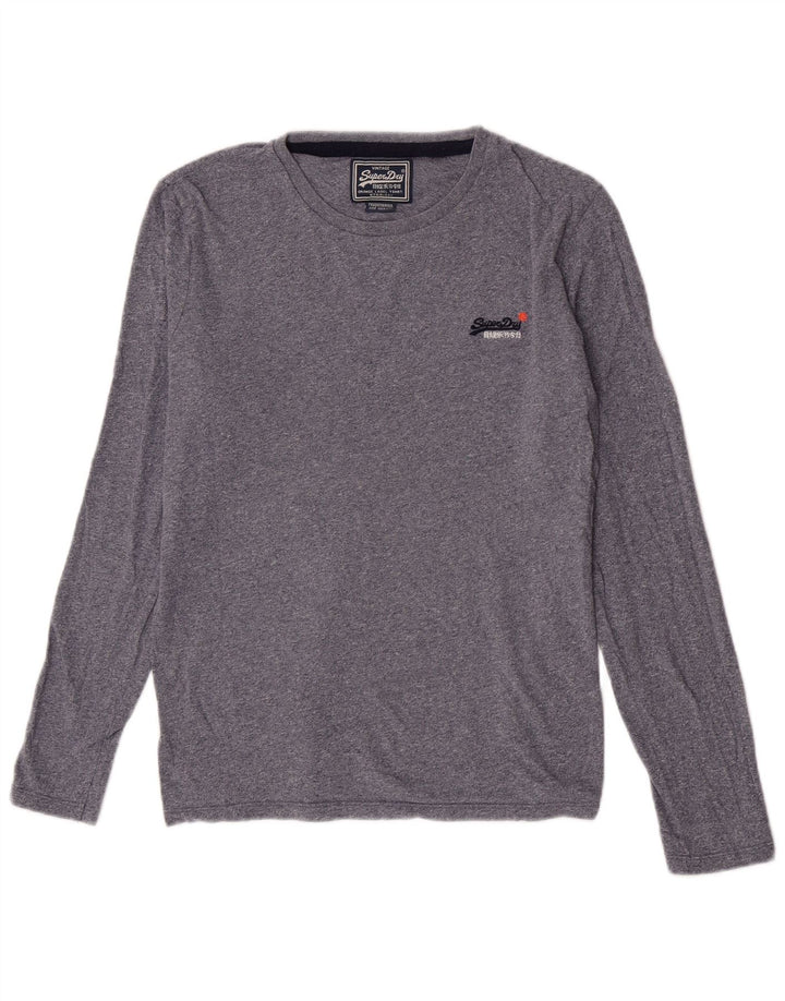 Superdry Herre Top Langærmet Medium Navyblå Flecked Bomuld