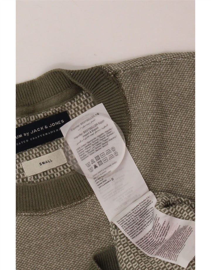Jack & Jones Herre sweater med rund hals, lille Khaki Bomuld