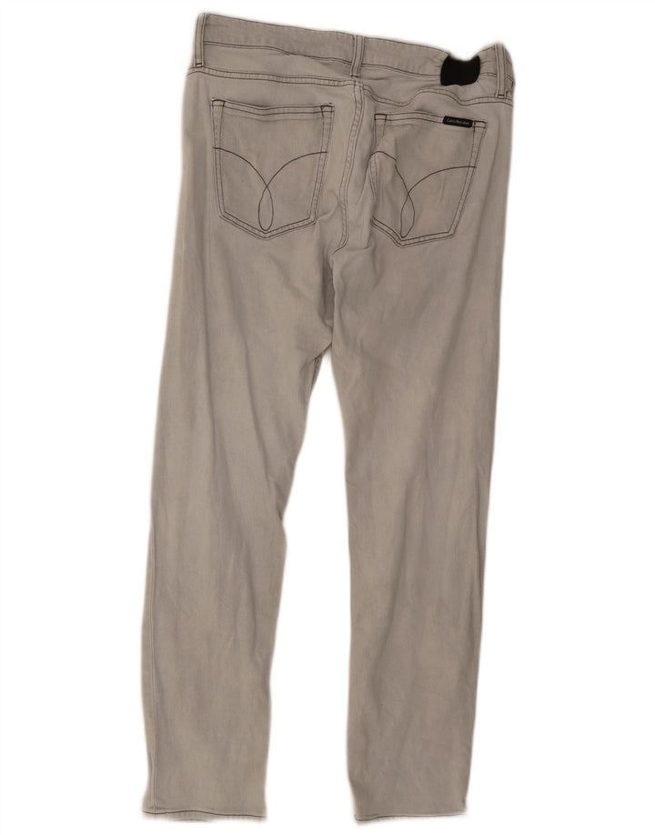 Calvin Klein Herre Slim Jeans W36 L32 Grå Bomuld