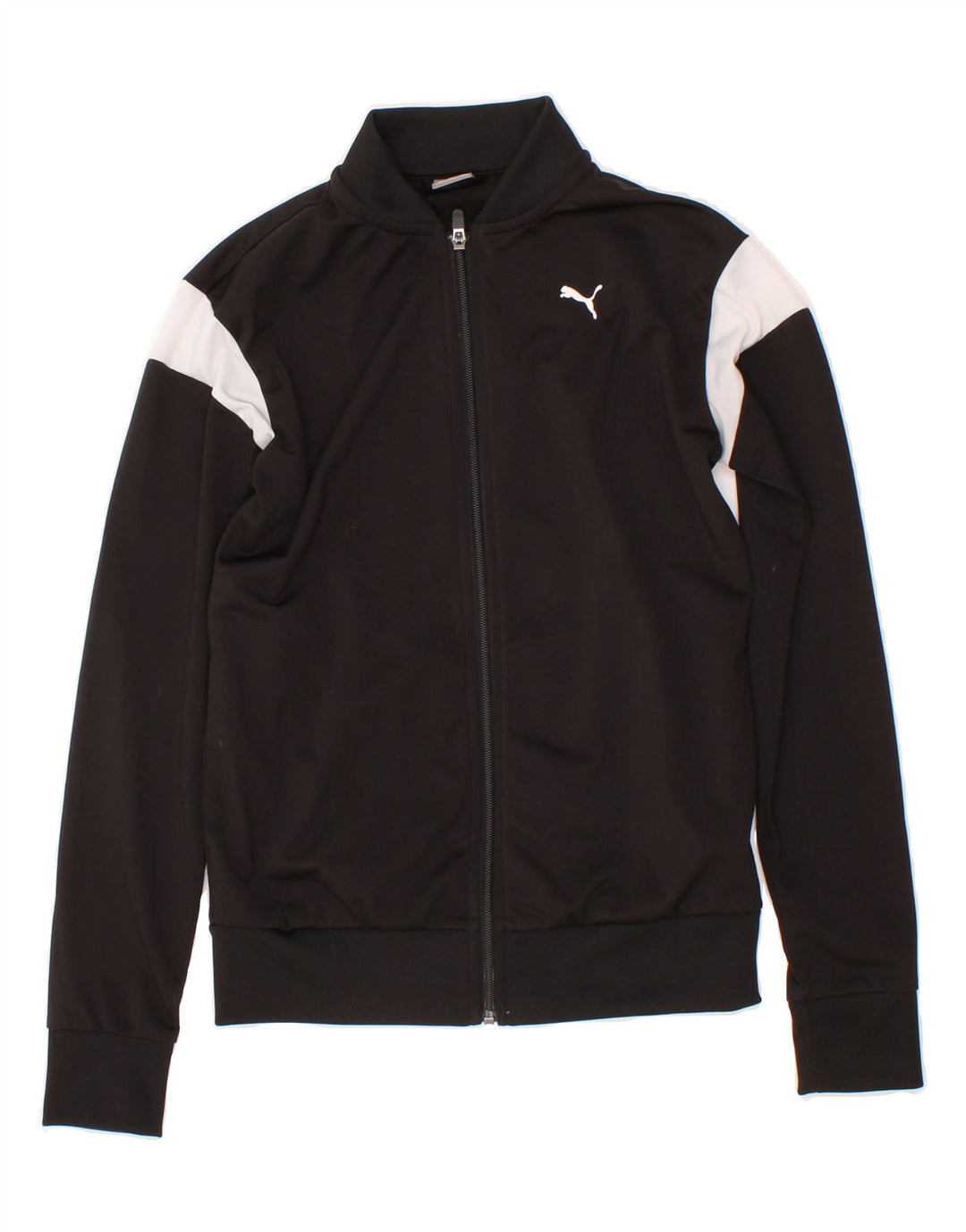 PUMA Womens Tracksuit Top Jacket UK 6 XS Black Colourblock Polyester Vintage Puma and Second-Hand Puma from Messina Hembry 