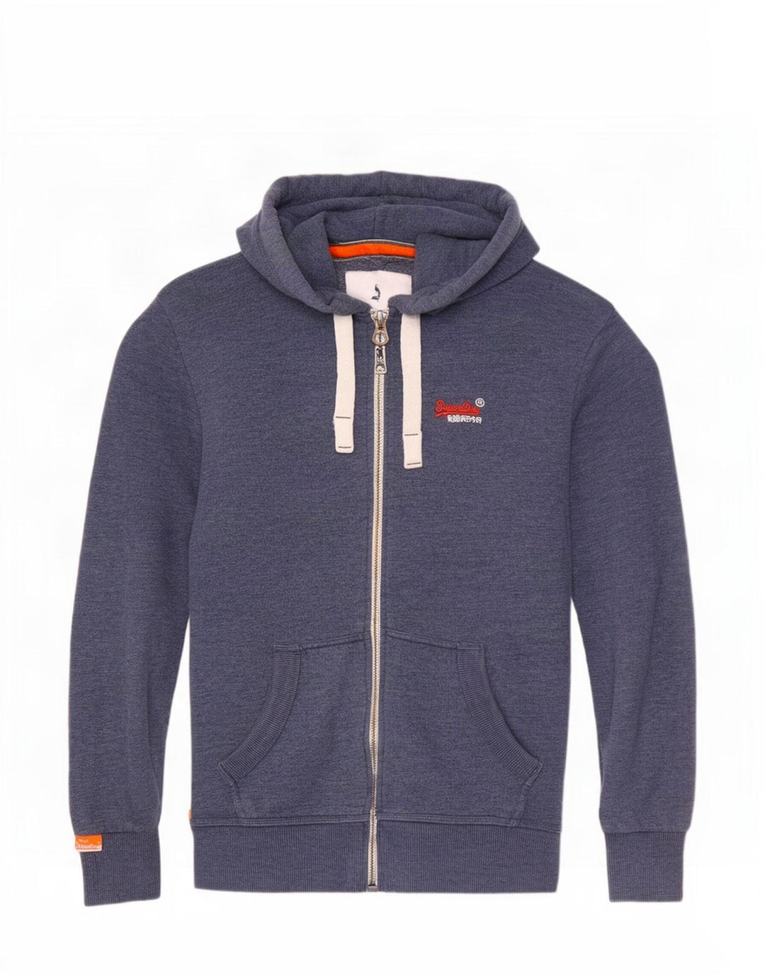 Superdry Hættetrøje med lynlås til mænd, lille blå bomuld