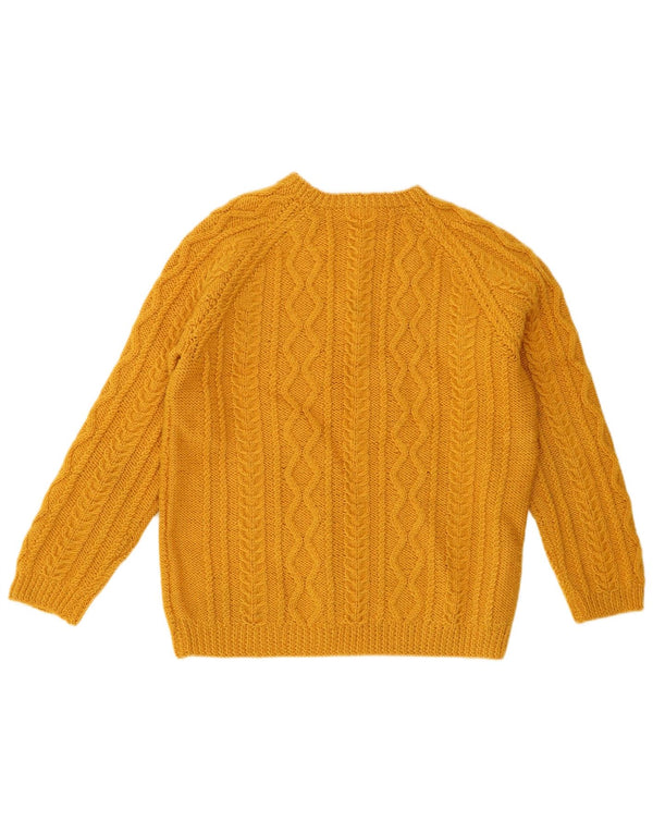 Vintage Dame Boat Neck Jumper Sweater UK 16 Large Yellow