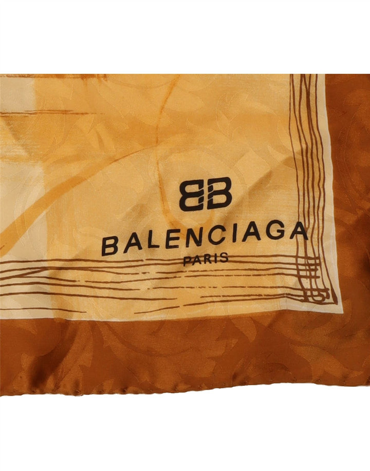 BALENCIAGA Womens Square Scarf One Size L34 Yellow Geometric Silk Vintage Balenciaga and Second-Hand Balenciaga from Messina Hembry 
