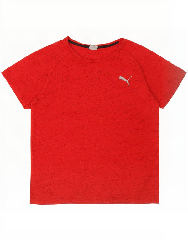 Puma Herre T-Shirt Top XL Rød Flecked Bomuld