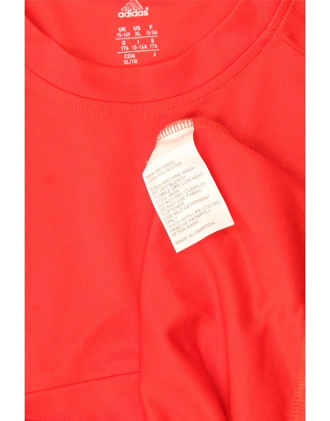 Adidas Regular T-Shirt Top 15-16 år Rød Colourblock Polyester