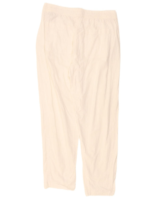 Marks & Spencer Dame Pegged Casual Bukser UK 14 Large W32 L28 White