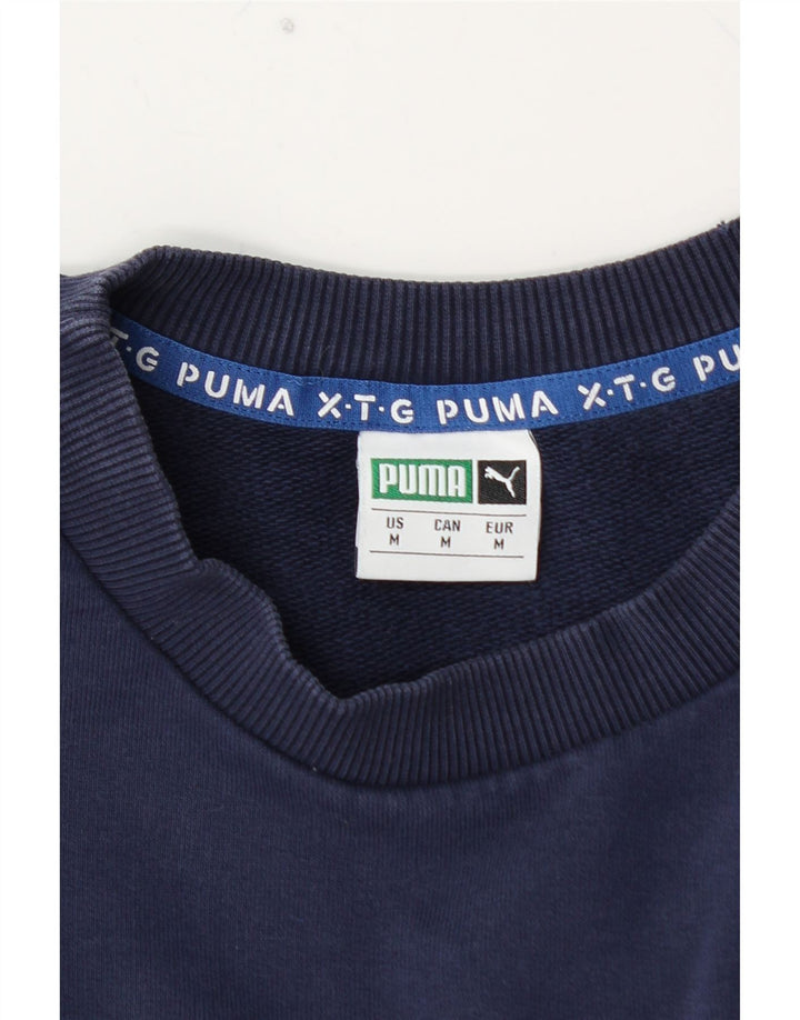 PUMA Herre grafisk sweatshirt Jumper Medium Blue Colourblock Bomuld