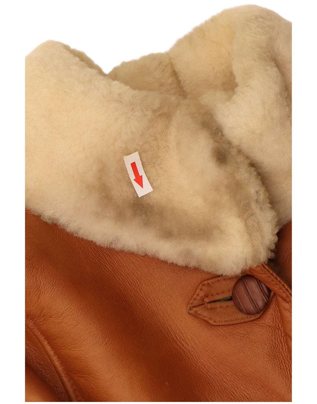 Vintage Dame Oversized Shearling Jacket IT 44 Medium Brun