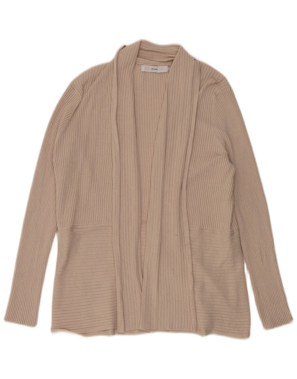 John Lewis Dame Oversized Open Cardigan Sweater UK 16 Large Beige Viscose