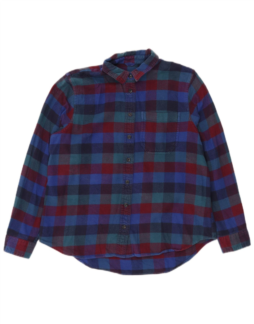 L.L.BEAN Dame oversized flannel skjorte UK 10 Lille flerfarvet plaid