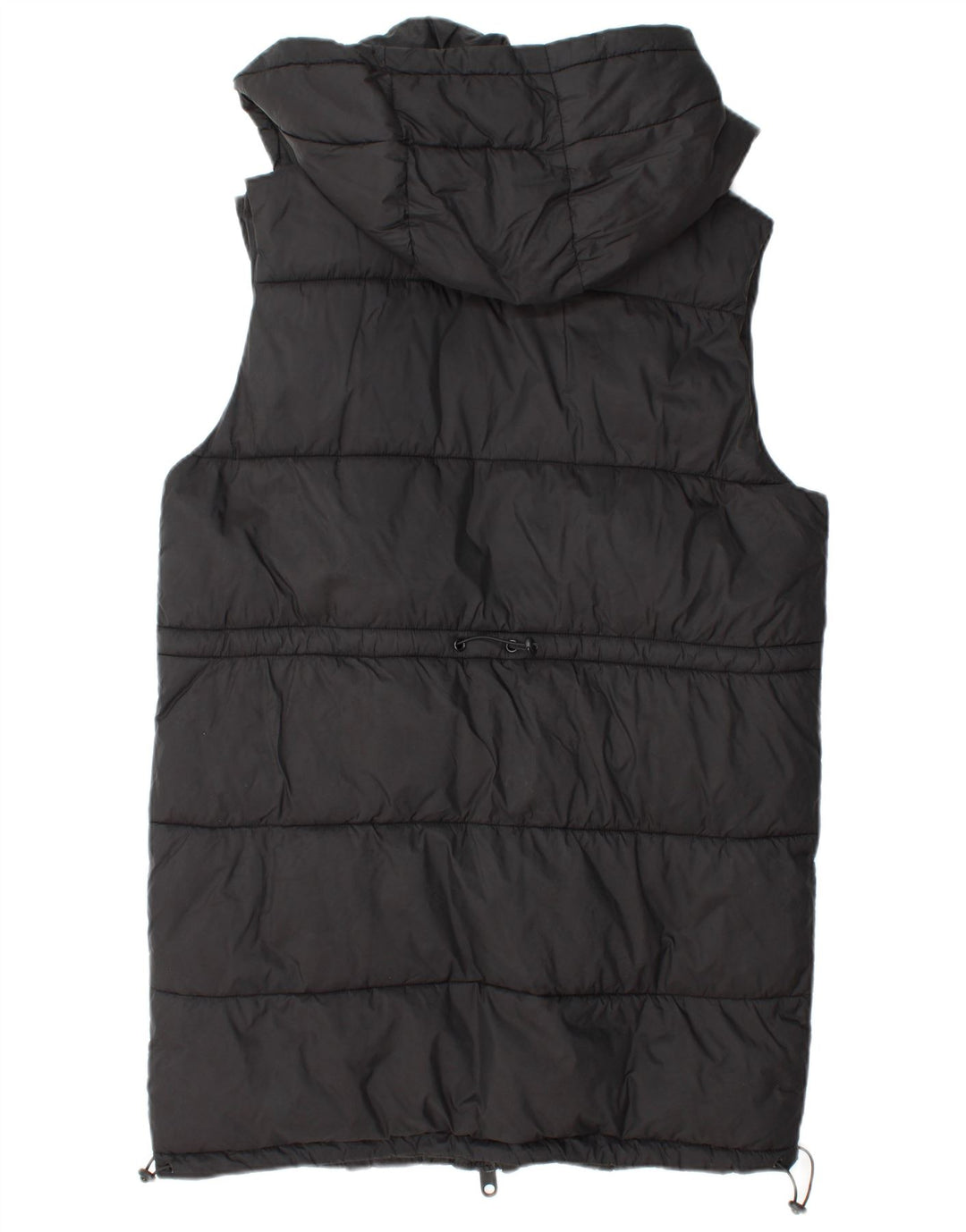 Zara Dame Hætte Polstret Gilet UK 14 Medium Sort Polyester