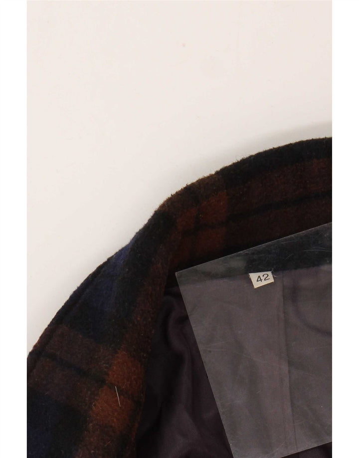 Vintage Dame 2-knaps Blazer Jacket IT 42 Medium Lilla Plaid Uld