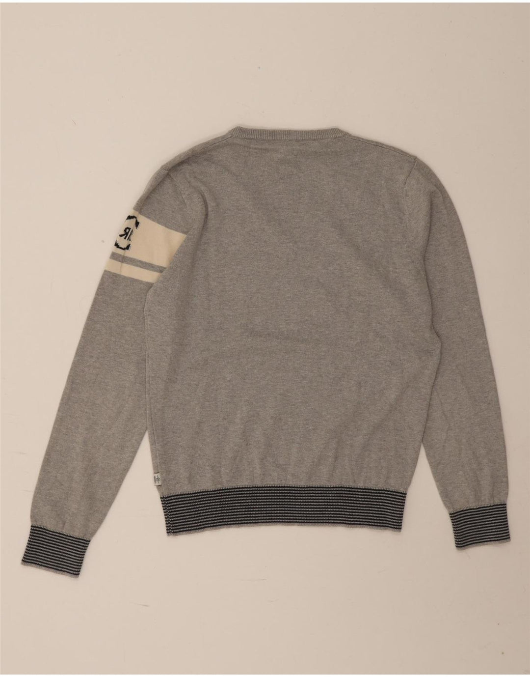 Cerruti 1881 Herre grafisk V-hals sweater mellemgrå farveblok