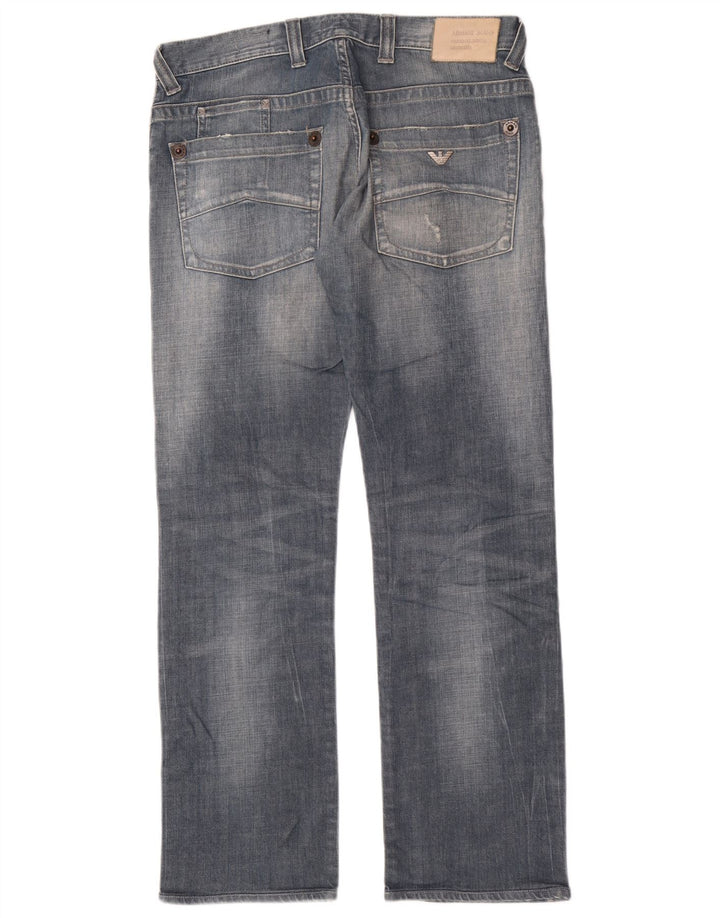 Armani Herre Distressed Slim Jeans W33 L32 Blå Bomuld