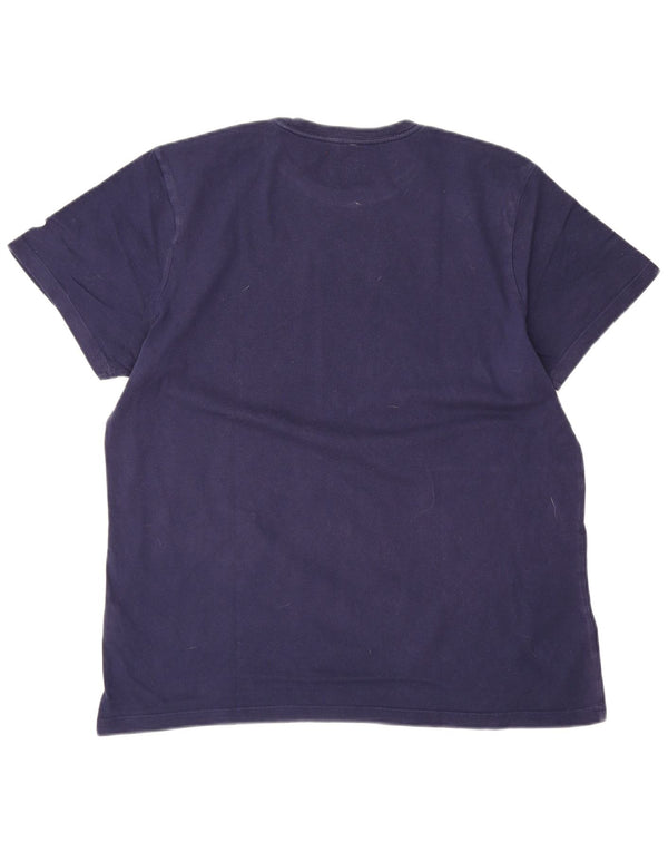 Asics Grafisk T-shirt top til kvinder UK 18 XL marineblå bomuld