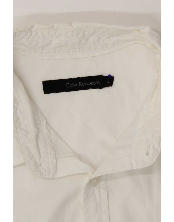 Calvin Klein Jeans Kortærmet Herreskjorte Stor Hvid