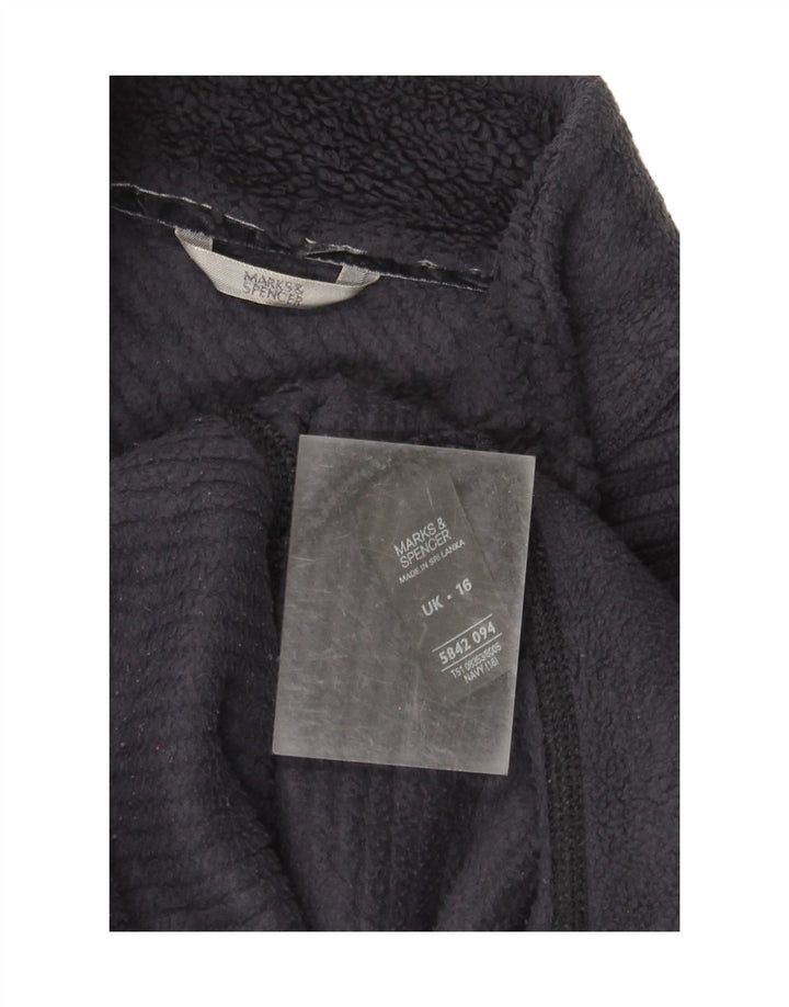 MARKS & SPENCER Fleecejakke til kvinder UK 16 Stor marineblå polyester