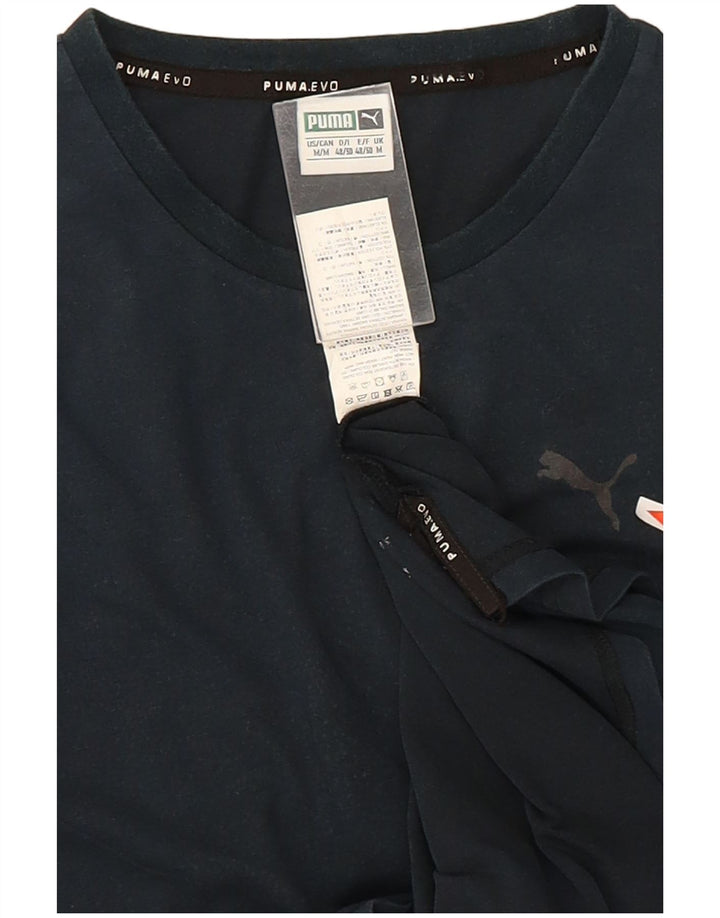 Puma Herre grafisk T-shirt Top Medium Marineblå Colourblock Bomuld