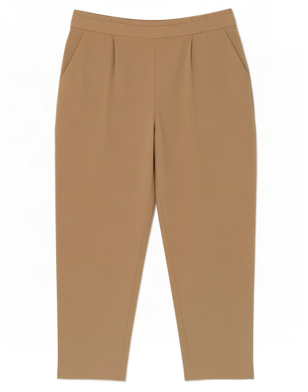 M&Co Womens Petite højtaljede cropped bukser UK 16 Large W34 L25 Beige