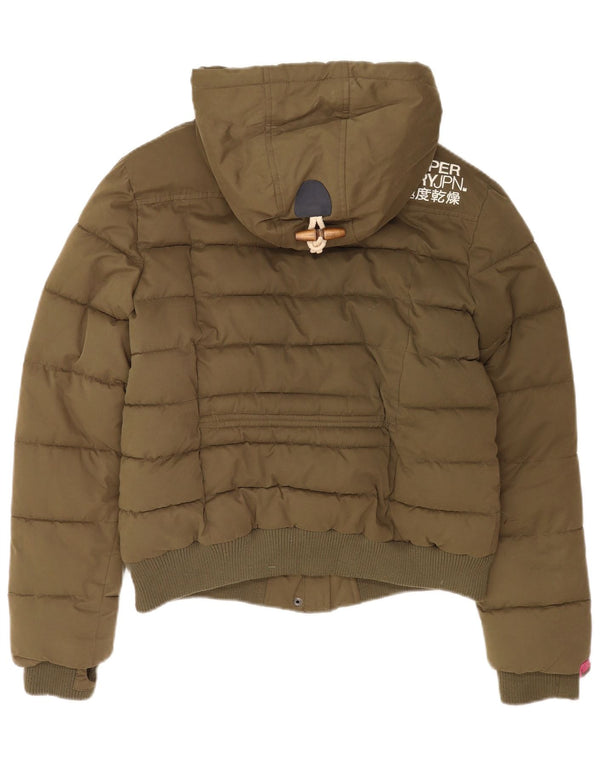 Superdry Womens The Toggle Puffer, polstret hættejakke UK 18 XL Khaki