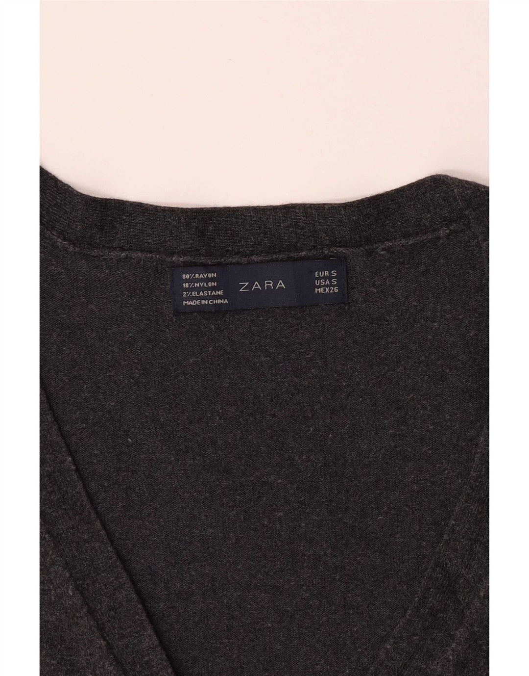 Zara Dame Cardigan Sweater UK 10 Small Grey Rayon