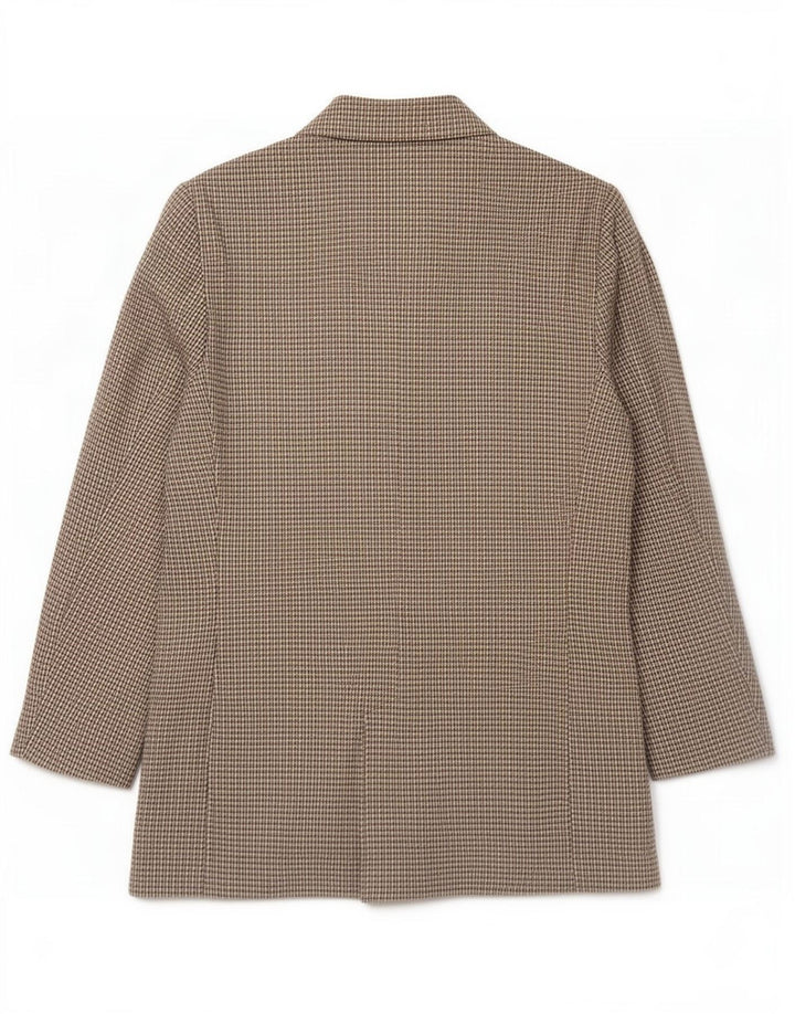 Marks & Spencer Dame Longline Blazer Jacket UK 14 Large Beige Pinstripe