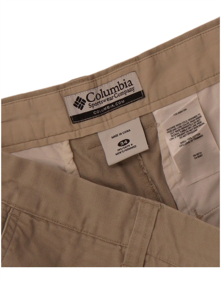 Columbia Herre Cargo Shorts W34 Stor Beige Bomuld