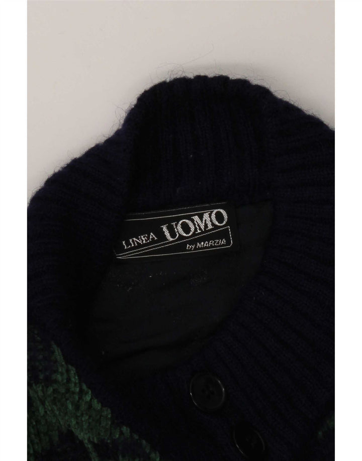 Marzia Herre Cardigan Sweater 2XL Marineblå Geometrisk
