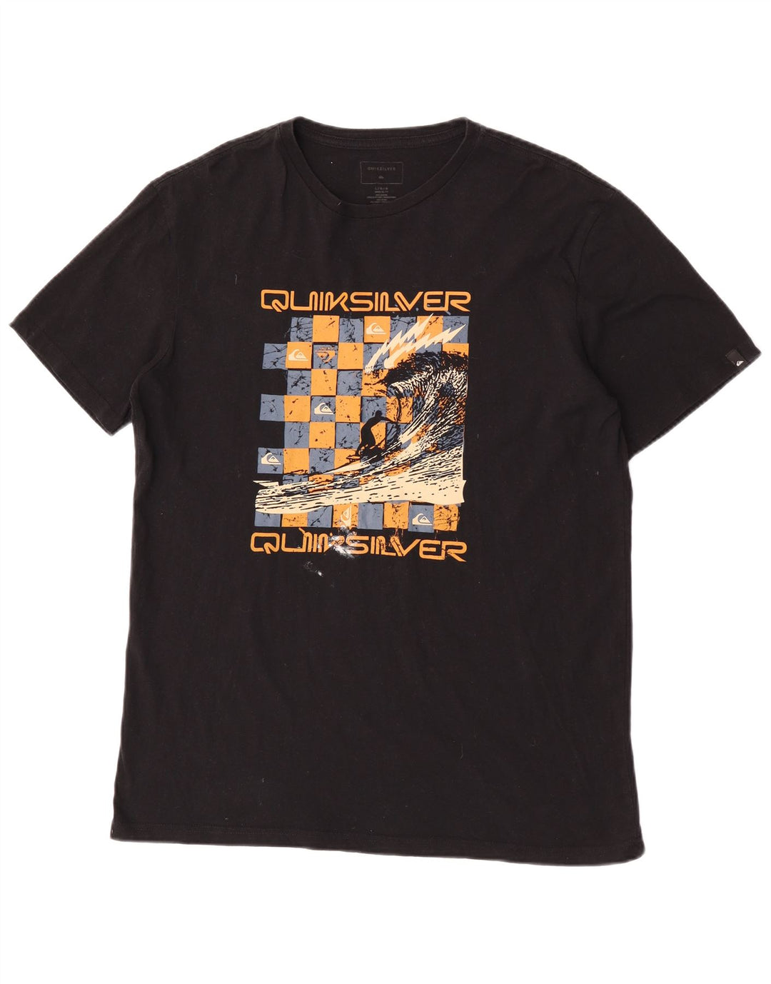 Quiksilver Herre Regular Graphic T-Shirt Top Stor Sort Bomuld