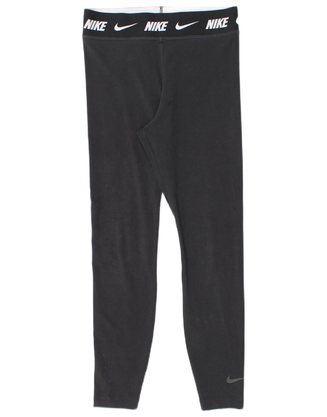 NIKE Womens Tight Fit Graphic Leggings UK 12 Medium  Black Cotton