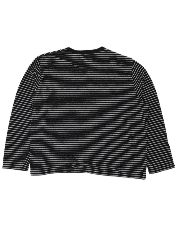 Marks & Spencer Dame Top Langærmet UK 20 2XL Navy Blue Nålestribe