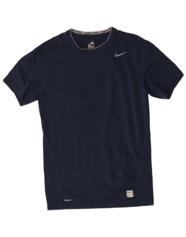 Nike Boys T-Shirt Top 14-15 Years 2XL Navy Blue Polyester