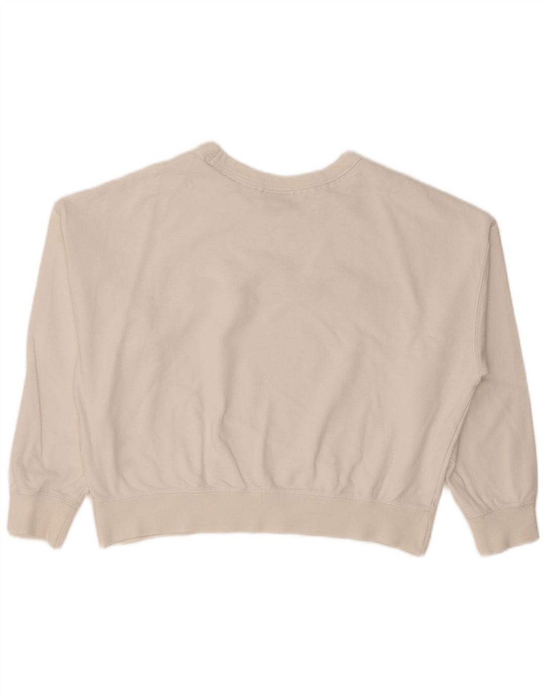 CHAMPION Womens Oversized Crop Graphic Sweatshirt Jumper UK 10 Small White