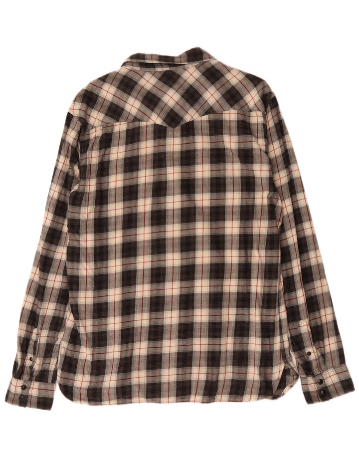 All Saints Herre Flanelskjorte Stor sort ternet bomuld