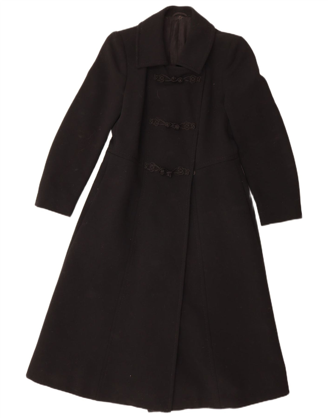 Vintage overfrakke til kvinder UK 10 Small Black