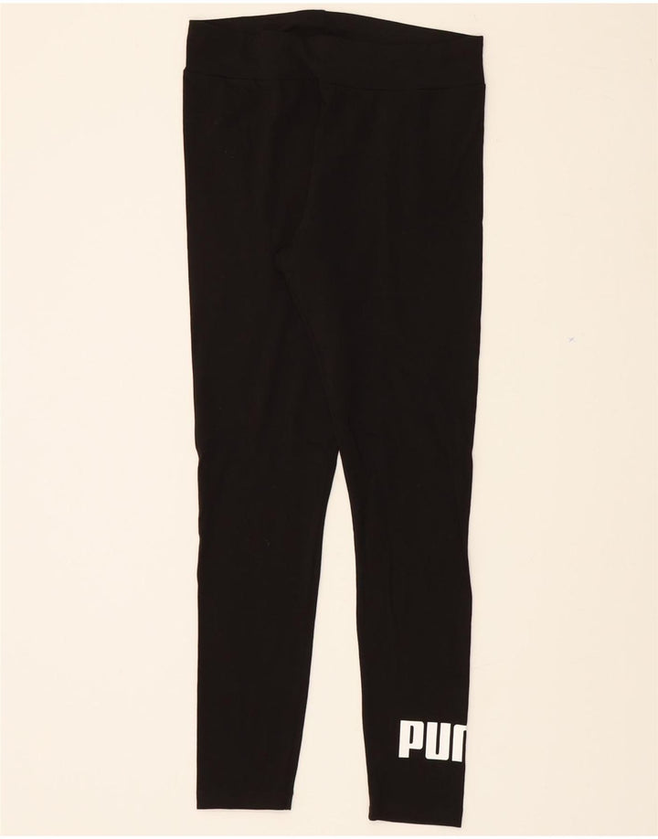 PUMA Womens Graphic Leggings UK 16 Large  Black Cotton Vintage Puma and Second-Hand Puma from Messina Hembry 