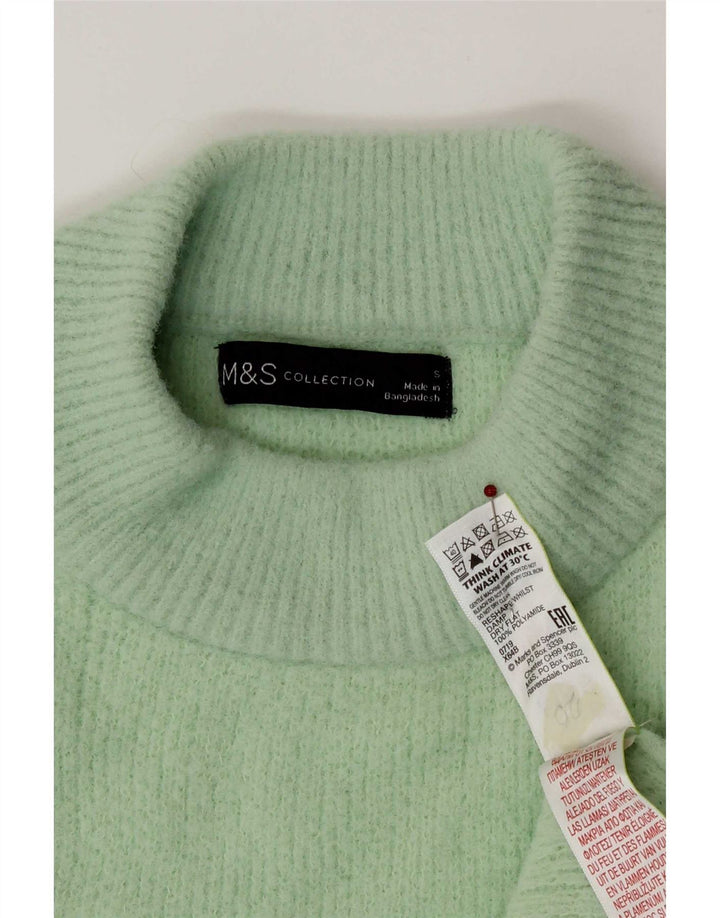 Marks & Spencer Dame Turtle Neck Jumper Sweater UK 10 Small Green