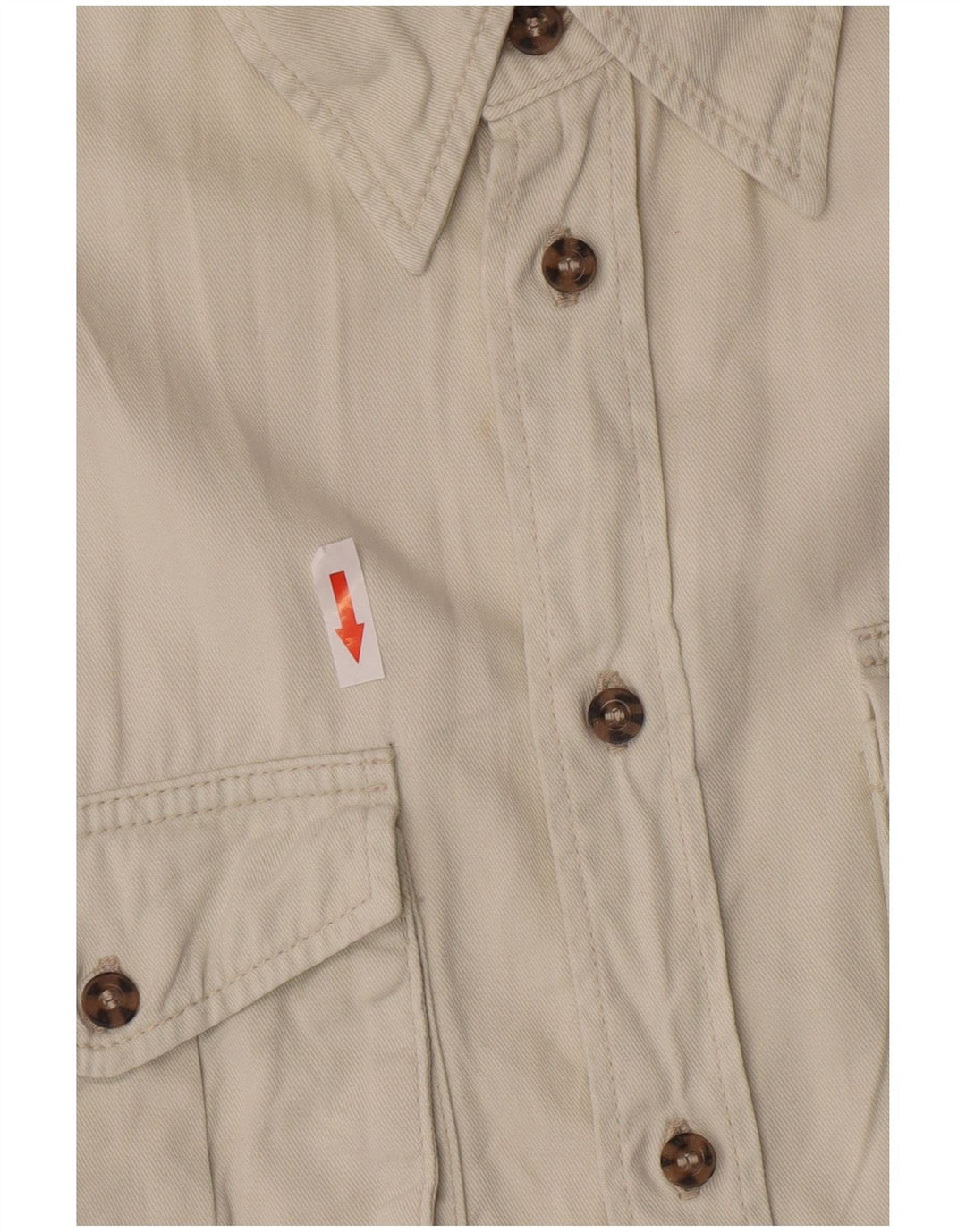 Wrangler Herre Kortærmet Military Shirt Medium Off White Bomuld