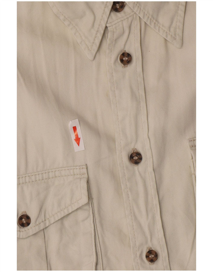 Wrangler Herre Kortærmet Military Shirt Medium Off White Bomuld