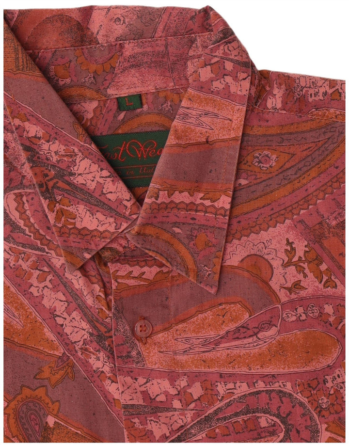 Vintage herreskjorte stor pink Paisley