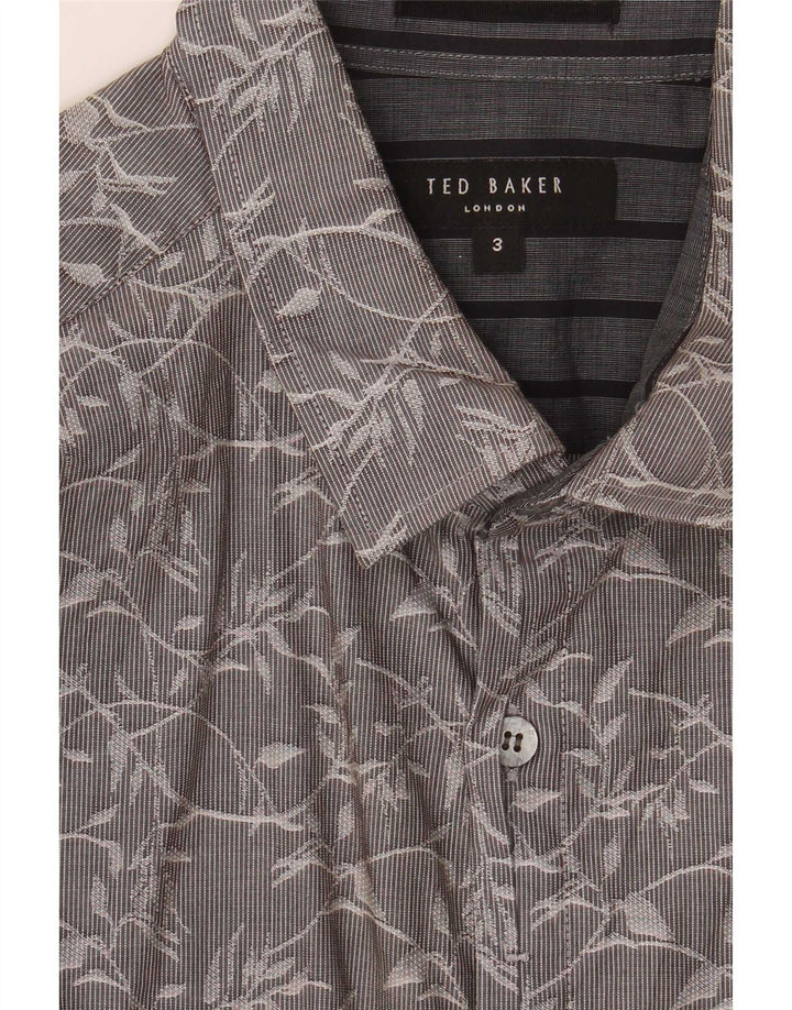 Ted Baker Herreskjorte str. 3 Medium Grey Floral